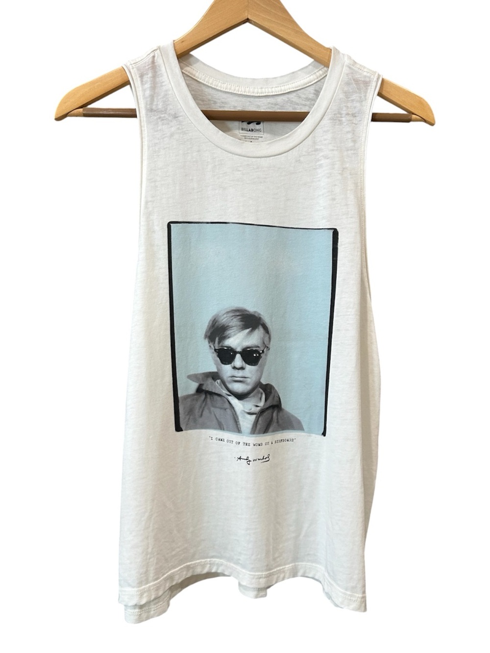 Billabong Graphic Tank Top Andy Warhol Collection Cream NWT Size Medium Unisex